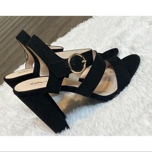 Black Chunky Heels With Straps